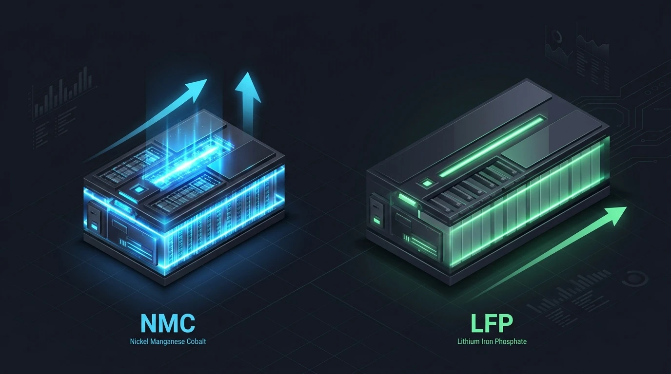 Head-to-head comparison of NMC and LFP batteries across energy density, cycle life, safety, cost, and operating temperature range