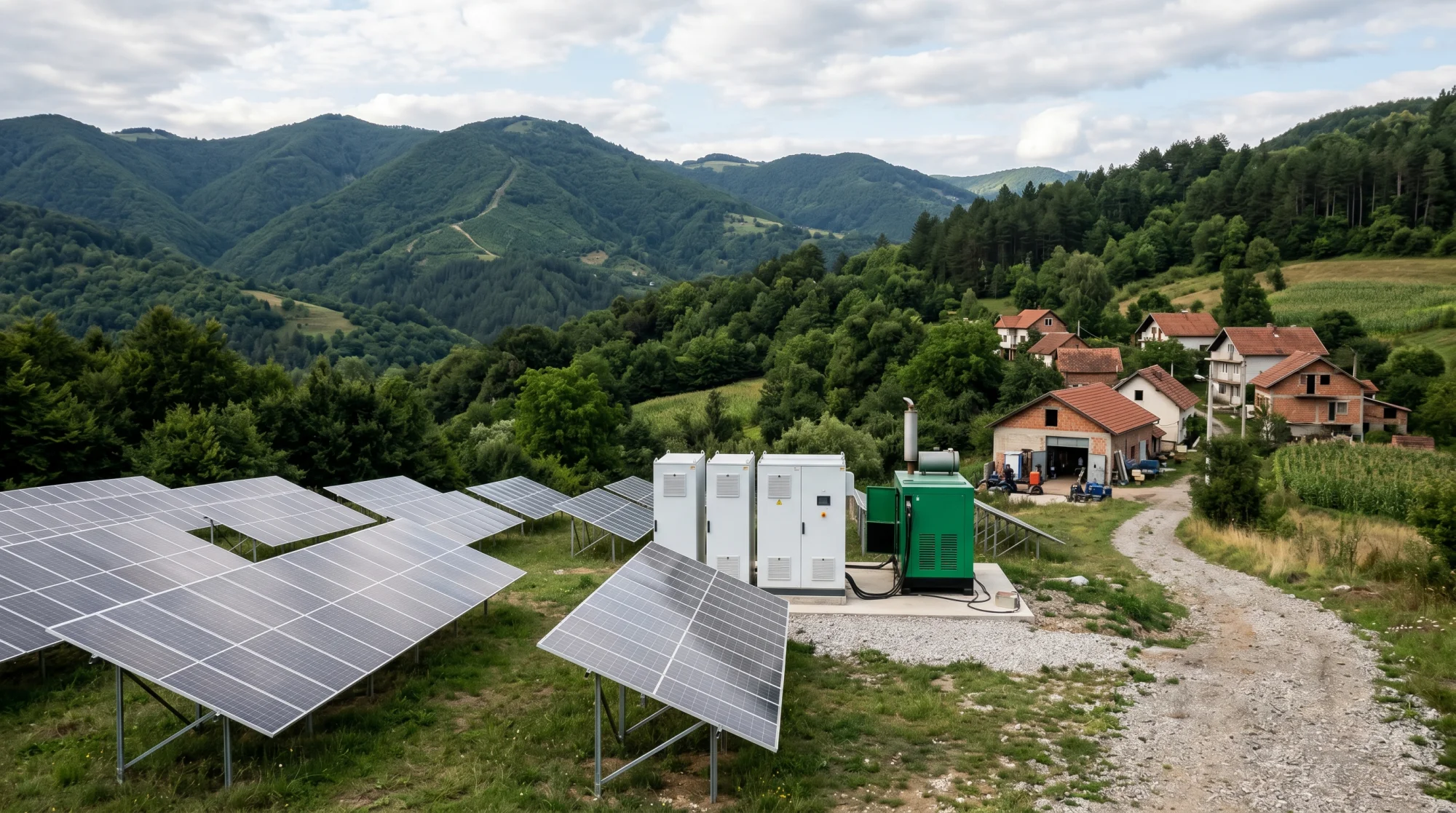 Srezojevci Serbia 180kW PV + 645kWh off-grid hybrid microgrid