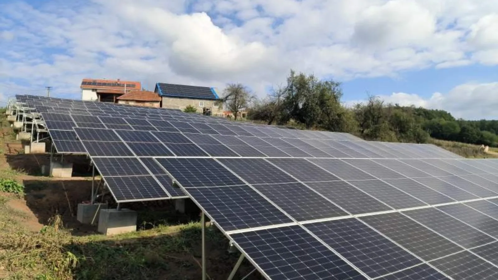 180 kW ground-mounted PV array feeding the off-grid microgrid